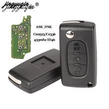 jingyuqin Remote Key 433MHz fit for Peugeot Partner 407 307 308 607 3 Buttons CE0536 ASK/FSK Signal HU83/VA2 Blade ID46 Chip 2024 - buy cheap