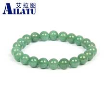 Ailatu-pulsera de piedra Natural para hombre y mujer, brazalete de cuentas de 10MM, regalo para mejor amiga 2024 - compra barato