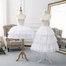 Enagua de Lolita con longitud de té ajustable, falda interior de crinolina hinchada con adorno de encaje 2024 - compra barato
