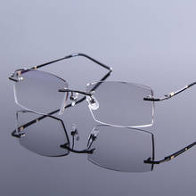 Óculos masculino sem aro leve, óculos para leitura gradiente cinza lentes confortáveis para presbiopia anti fadiga 2024 - compre barato