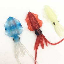 Señuelo de pesca suave de 130mm, anzuelo luminoso de calamar, anzuelo de pesca de atún, falda de calamar de pulpo, cebo de Pesca de Mar Wobbler 2024 - compra barato