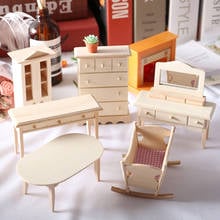 1:12 Миниатюрная модель деревянного стола, мебель для гостиной, игрушка для ролевых игр, аксессуары для украшения кукольного домика 2024 - купить недорого