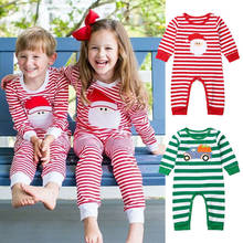 Newborn Baby Boy Girl Christmas Cotton Romper Long Sleeve Striped Jumpsuit Autumn Clothes Outfits 2024 - buy cheap