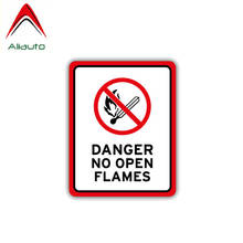 Aliauto Car Sticker Warning No Open Flames Danger Accessories PVC Decal for W204 Lifan Toyota Hilux Passat B8 Priora,12cm*9cm 2024 - buy cheap