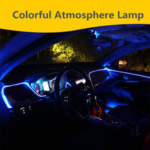 RGB Ambient Light LED Atmosphere Light For Car Interior Neon Strip Optical Fiber Remote Phone control Decorative Lamp 12V 2024 - buy cheap