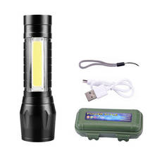 Mini Portable LED flashlight USB rechargeable Highlight tactics zoom 3 model Waterproof camping torch Built-in battery 2024 - buy cheap