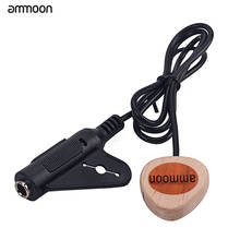 Ammoon en forma de corazón de recogida de guitarra de madera de abeto de contacto piezoeléctrico micrófono camioneta puerto de 6,35mm para guitarra ukelele violín Banjo 2024 - compra barato