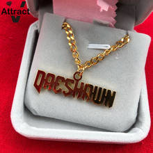 Personalized Custom Name Necklace Jewelry Gold Stainless Steel Pendant Necklace For Women men Nameplate Choker Wedding Gifts 2024 - buy cheap