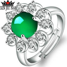 2020 new opening adjustable opal emerald green emerald ring anniversary women brand jewelry ladies wedding party gift 2024 - buy cheap