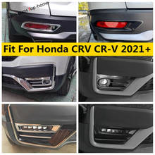 For Honda CRV CR-V 2021 ABS Chrome / Carbon Fiber Look Front Rear Fog Light Foglight Lamp Cover Trim Protector Decor Accessories 2024 - buy cheap