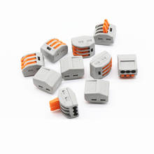 Conector de cableado de cable compacto Universal, bloque de terminales de Conductor de 3 pines con palanca AWG 28-12, PCT-213 PCT213 222-413, 5 unidades 2024 - compra barato