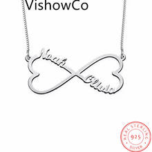 VishowCo Custom Name Necklace Personalized 925 Sterling Silver Name Gold Choker Infinity Pendant Nameplate For Women Gift 2024 - buy cheap