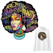 Beauty Woman Iron-On Transfers For Clothing Hoodies Tops Vinyl Thermal Press A-Level Washable Diy Iron On Patch 2024 - buy cheap