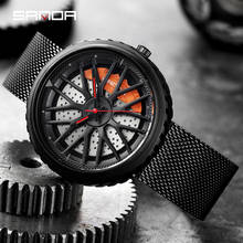 Llanta de rueda de coche Hub para hombres, relojes de pulsera de cuarzo impermeables con rejilla de acero, modelo de rueda de coche 3D, oferta 2024 - compra barato