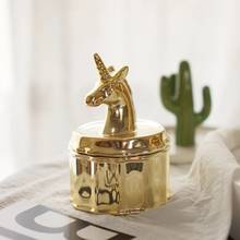 Retro Court Ceramic Animal Candy Jar Unicorn Jewelry Box Wedding Ring Earrings Necklace Storage Can Organizer Trinket Box Gifts 2024 - buy cheap