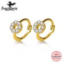 Trustdavis Real 925 Sterling Silver Fashion INS Geometry Round CZ Mini Hoop Earring For Women Wedding Party S925 Jewelry DA1674 2024 - buy cheap
