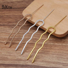 BoYuTe (10 Pieces/Lot) 70*12MM Metal Brass U Shape Hair Fork Hairpins with 35*1MM Pin Diy Handmade Hair Accessories Wholesale 2024 - buy cheap