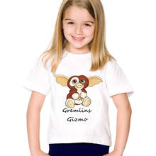 Roupas infantis, camisetas com estampa gráfica gremlins gizmo, camisa de desenho animado para meninas, camisa de verão, roupas infantis para meninos 2024 - compre barato