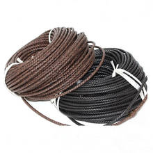 1m/lot Genuine Braided Leather cord 6mm Round Jewelry Cord Cow leather Rope DIY Fashion Necklace Bracelet Findings 2024 - buy cheap