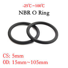 Junta de vedação do anel incluído, 50 peças cs 5mm od 15 ~ 105mm., anel em borracha nitrílica butadieno, arruela de resistência a óleo, forma redonda, preta. 2024 - compre barato