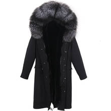 Winter Men Jacket extra Long Cotton Padded Coat Man Autumn Fashion Thick Warm Fur Parkas Natural Fox Fur Hooded Overcoat Casual 2024 - buy cheap
