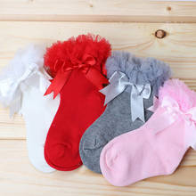 0-6Y Princess kids Tutu Short Socks Girls toddler Socks Silk Ribbon Bowknot Lace Ruffles Cotton baby Ankle Socks Photography 2024 - buy cheap