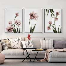 Arte da parede da lona pintura tulipa flor cartaz escandinavo floral botânico impressão estilo nórdico imagem moderna sala de estar decoração 2024 - compre barato