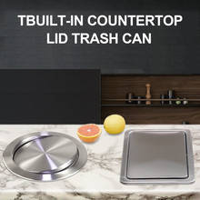 TTLIFE Stainless Steel Flap Flush Recessed Built-in Balance Swing Flap Lid Cover Trash Bin Garbage Can Kitchen Counter Top 2024 - buy cheap