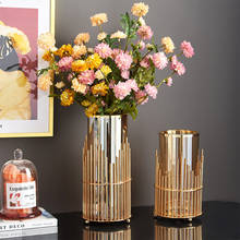 European Style Golden Vase Glass Vase for Flower Arrangements Home Decoration Household Vase Living Room Decor Tabletop Decor 2024 - buy cheap