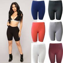 Pantalones cortos informales de verano para mujer, Shorts lisos de cintura alta para playa y Fitness, 6 colores, novedad 2024 - compra barato