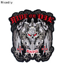 Nicediy Punk Large Patches For Jackets Skull Iron On Clothing Biker Patch On The Back Fabric Applications For Motorcycle Rider C 2024 - buy cheap