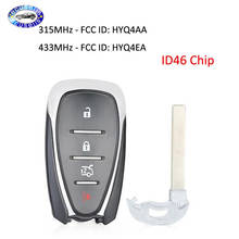 4/3+1 Button Smart Remote Key Fob for Chevrolet Camaro Equinox Cruze Malibu Spark 315MHz or 433MHz ID46 HYQ4AA / HYQ4EA 2024 - buy cheap