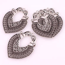 6pcs/lot Charm Pendant Filigree Connectors Wraps Metal DIY Charms for Jewelry Making Handmade Crafts 37*48mm Earring Accessories 2024 - buy cheap
