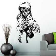 Tattoo Girl Wall Decal Candy Sugar Skull Graffiti Girl Tattoo Decor  Wall Sticker Rockabilly Mexican Day of the Dead Art C927 2024 - buy cheap