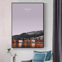 Рисунок на холсте Берген, Норвегия, для путешествий, настенный художественный плакат для гостиной, домашний декор 2024 - купить недорого