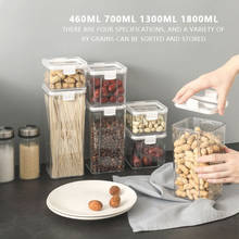 Transparent Sealed Storage Box Kitchen Food Grain Containers Square Nut Snack Storage Tank Multi-Capacity Kitchen Supplies 2021 2024 - buy cheap