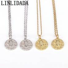 10Pcs, Hamsa Hand Jewelry CZ Round Charms Fashion Pendants Necklace Gold Silver Color 2024 - buy cheap