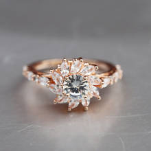 Изысканное обручальное кольцо из розового золота с круглым цирконием, Женское Обручальное кольцо для коктейвечерние, модное посеребренное кольцо, ювелирные изделия 2024 - купить недорого
