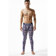 Free Shipping New Cotton Colorful Floral Men's Printed Thermal Underwear Long Johns Male Fashion Elastic Leggings 2024 - buy cheap