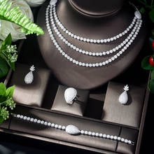 HIBRIDE Trendy Luxury Necklace Dubai Jewelry AAA CZ Bridal Jewelry Sets for Women Wedding Accessories Anniversary N-1121 2024 - buy cheap