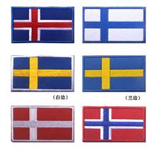 Bordado de bandera nacional, emblema del ejército militar, gancho y bucle táctico de Iceland, Finlandia, Suecia y Danmark 2024 - compra barato