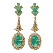 Fashion Vintage Style  Green Earring for Women with Broken Cubic Zirconia 2024 - buy cheap