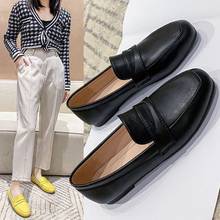 Spring Autumn Woman Loafers Square Toe Slip on Flat Shos Female Black Loafer Yellow Boat Shoes Leather White Shoes Flats 8976L 2024 - buy cheap