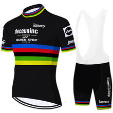 2019 Quickstep мужской велосипедный комплект, велосипедная майка, быстросохнущая велосипедная одежда, мужские летние командные велосипедные Джерси, комплект велосипедных шорт 12D 2024 - купить недорого