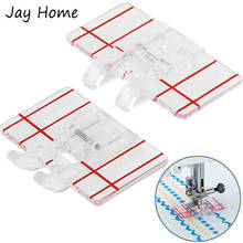 Prensatelas de guía de borde de plástico para máquina de coser, pie de costura de puntada paralela para vástago bajo, herramientas de costura a presión 2024 - compra barato