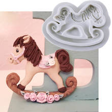 Rocking Horse Sugar Buttons Molds Fondant Cake Tools Silicone Molds Sugarcraft Chocolate Baking Tools for Cakes Gumpaste Form 2024 - buy cheap