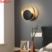 Círculo nórdico led lâmpadas de parede minimalista ouro iluminação interior lâmpada cabeceira arandela lustres casa deco luz parede para banheiro