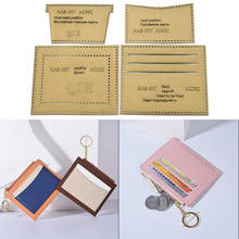Carteira pequena de couro artesanal, modelo de papel kraft, suporte para cartão de costura, padrão para desenho e estêncil de papelão 2024 - compre barato