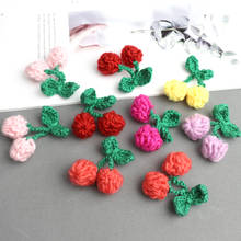 10Pcs Hand Knitting Woolen Yarn Cherry Ornaments Pendant DIY Craft Supplies Hair Accessories Hat Shoes Clothing Decor Materials 2024 - buy cheap