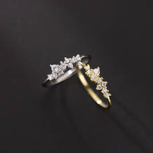 Anel geométrico de zircão wantme, anel de prata esterlina 925 com flor de zircônia, acessórios para presente e joias 2024 - compre barato